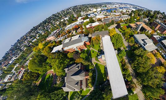 A 360 view of the Seattle Pacific University campus.