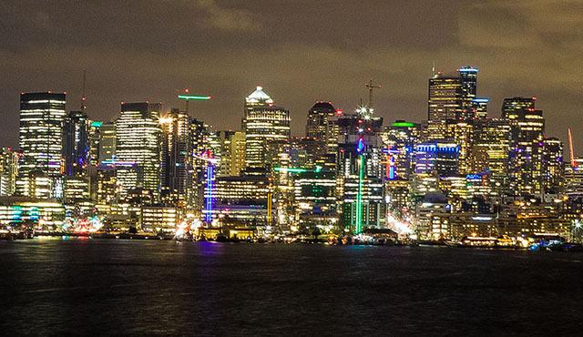 The Seattle skyline at night | photo by Lynn Anselmi